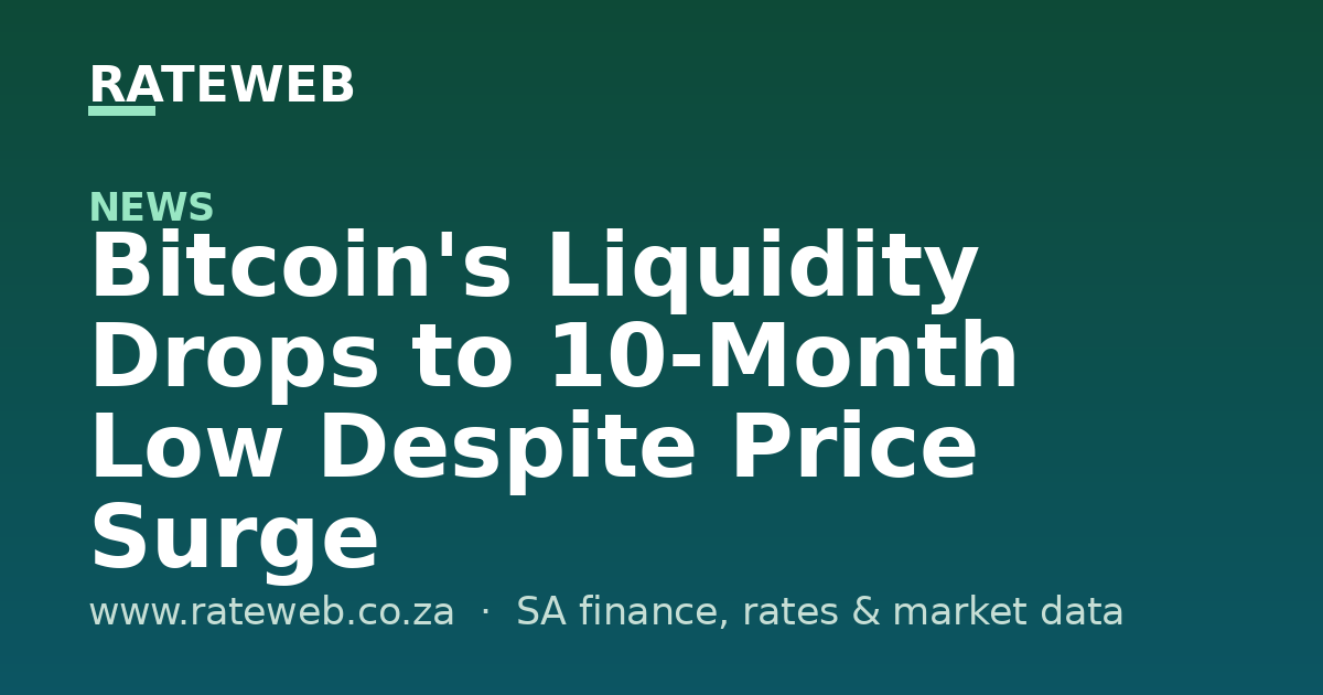 Bitcoin's Liquidity Drops to 10-Month Low Despite Price Surge