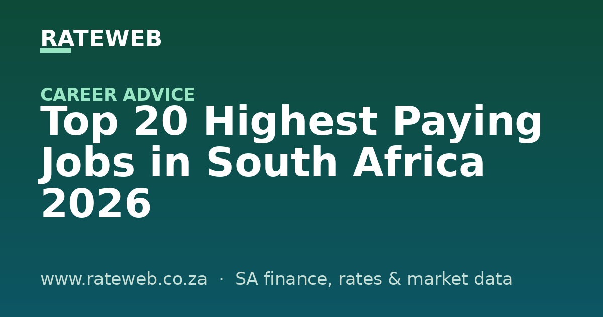 Top 20 Highest Paying Jobs in South Africa 2026 — Rateweb