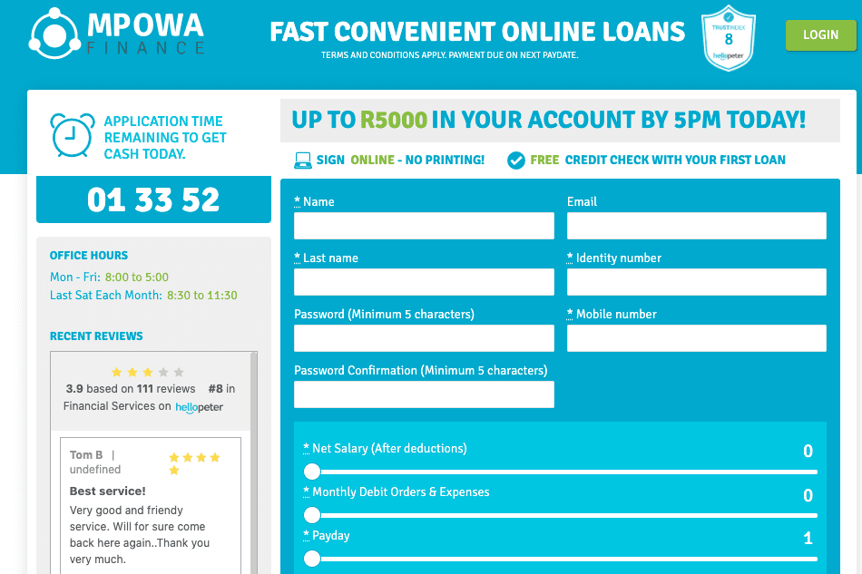 Mpowa Finance Loan Summary